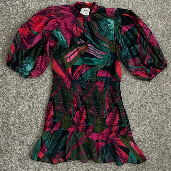 FARM Rio Midnight Leaves Mini Dress Size XS - Picture 1 of 5